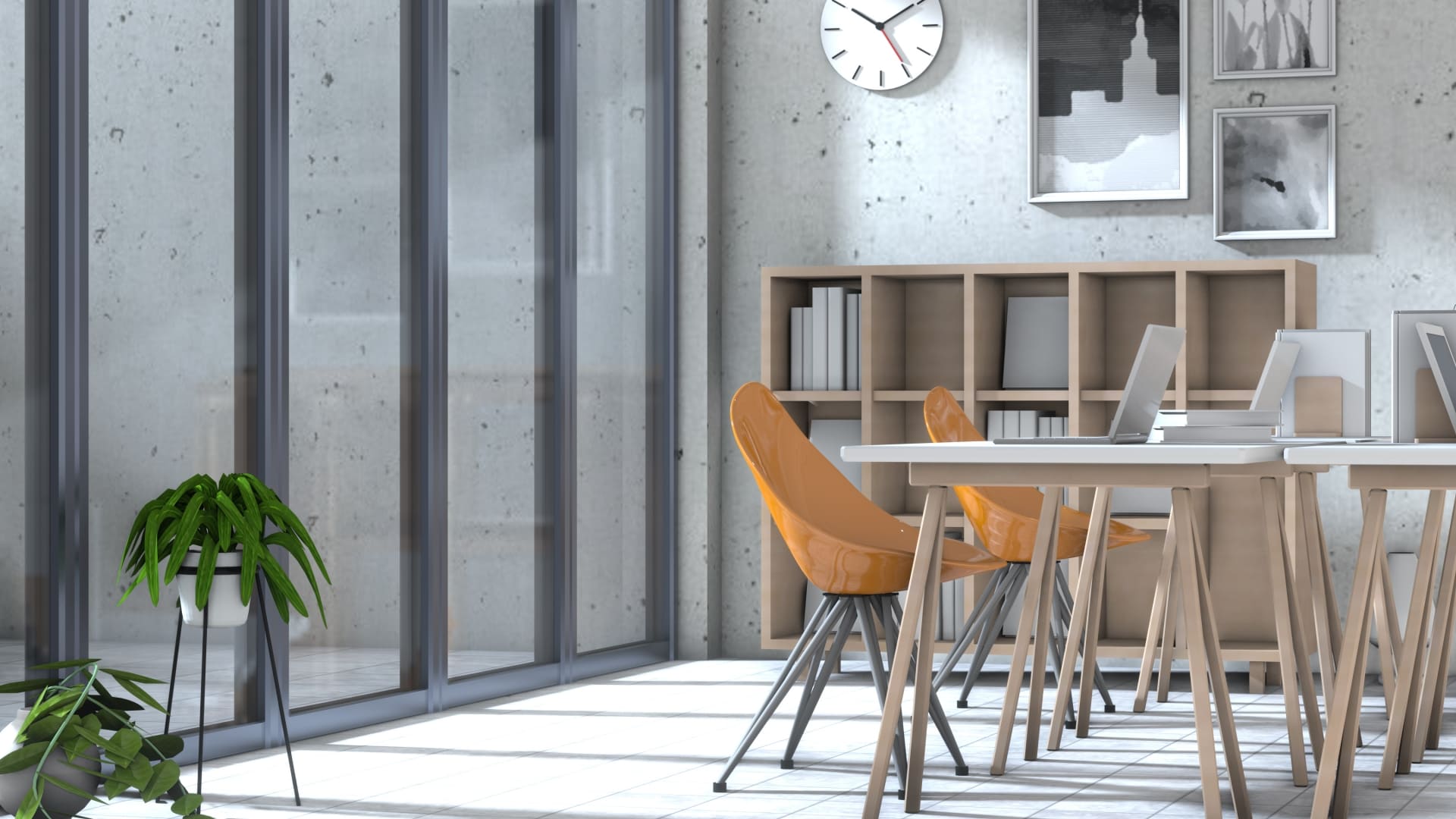 おしゃれな無人のオフィス