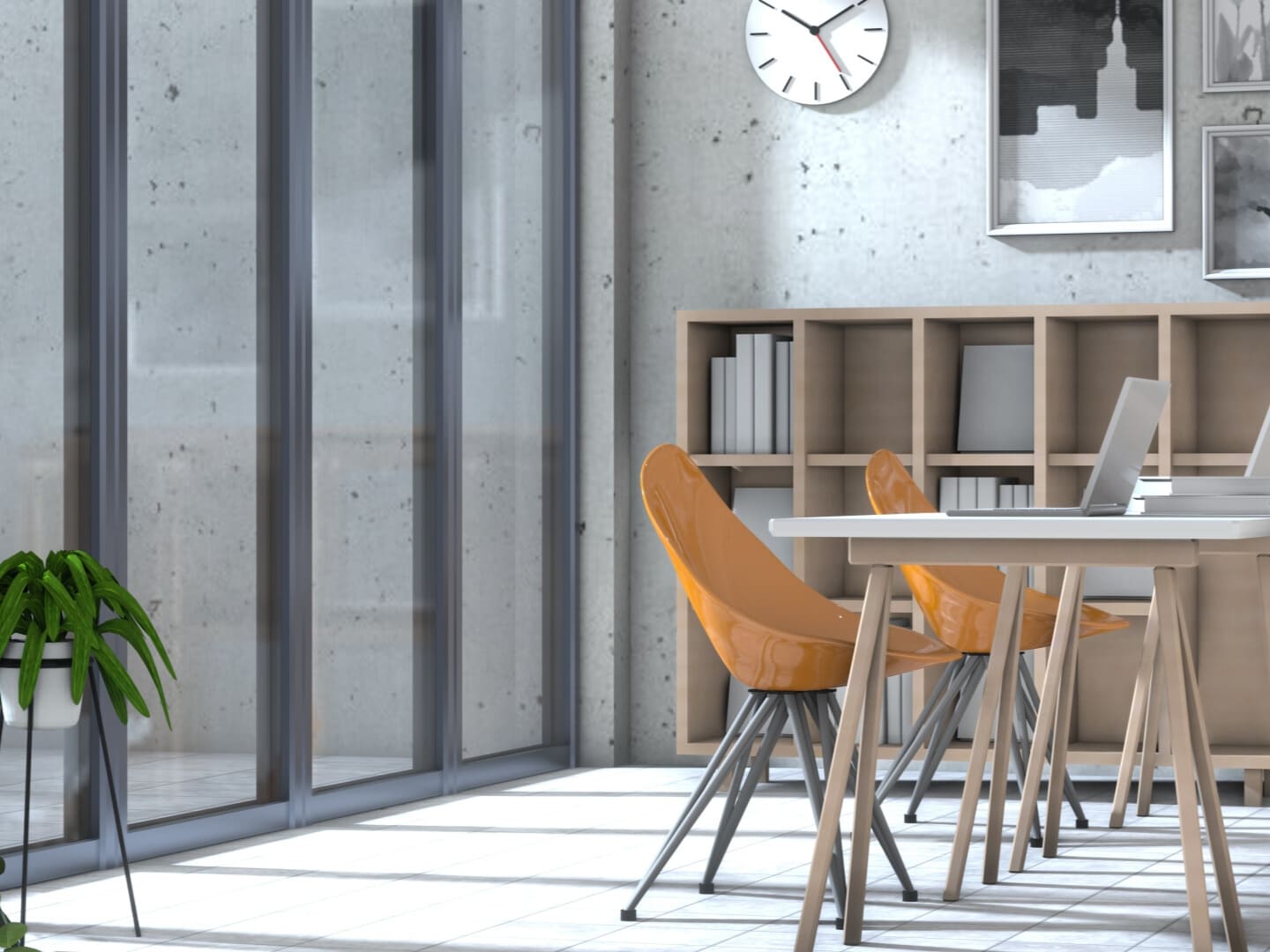 おしゃれな無人のオフィス