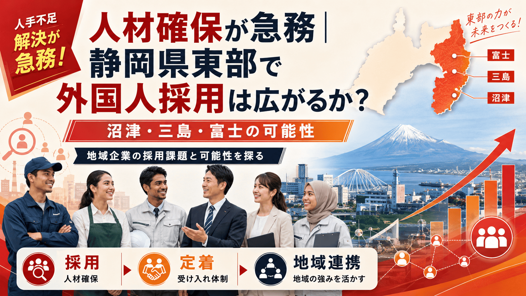 人材確保が急務｜静岡県東部で外国人採用は広がるか？沼津・三島・富士の可能性